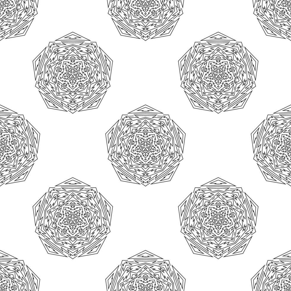 patrón sin costuras de fantasía con mandala ornamental. fondo de flor de garabato redondo abstracto. círculo geométrico floral. vector