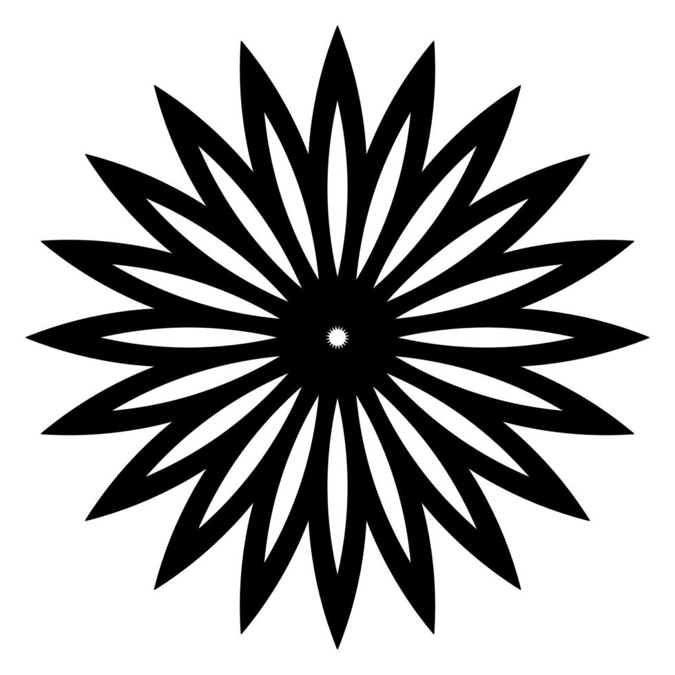 Outline Mandala. Ornamental round doodle flower isolated on white background. Geometric circle element. vector