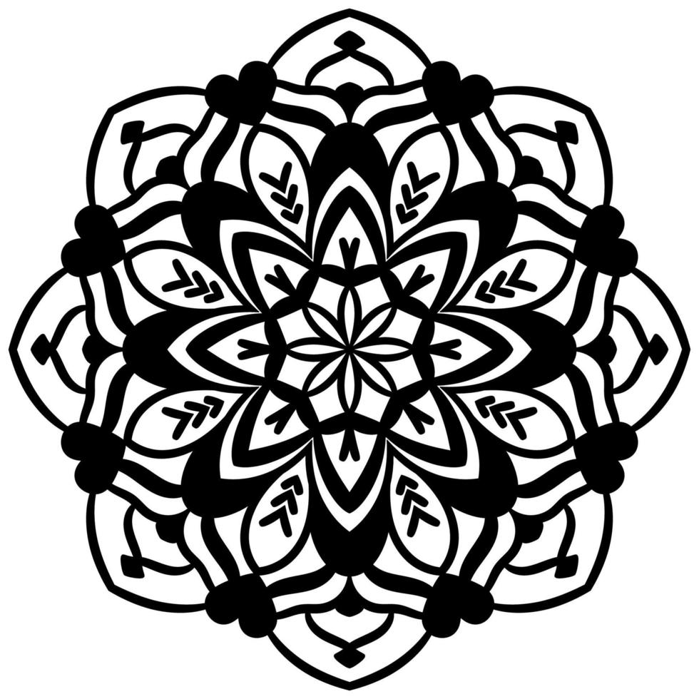 Outline Mandala. Ornamental round doodle flower isolated on white background. Geometric circle element. vector