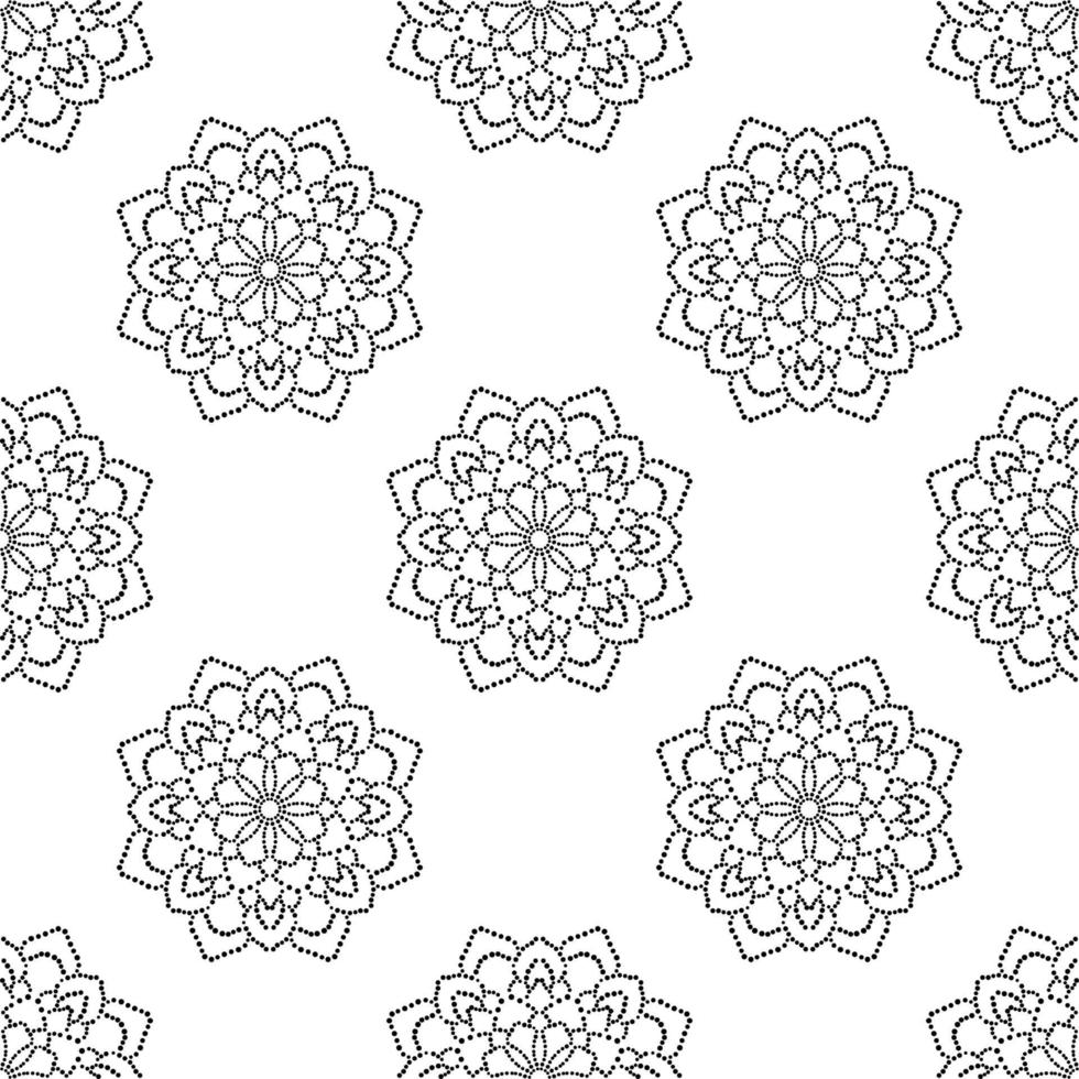 Fantasy seamless pattern with ornamental mandala. Abstract round doodle flower background. Floral geometric circle. vector