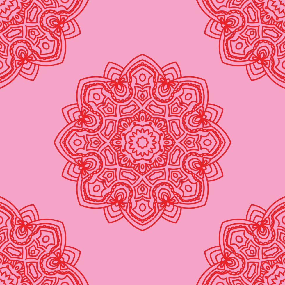 patrón sin costuras de fantasía con mandala ornamental. fondo de flor de garabato redondo abstracto. círculo geométrico floral. vector