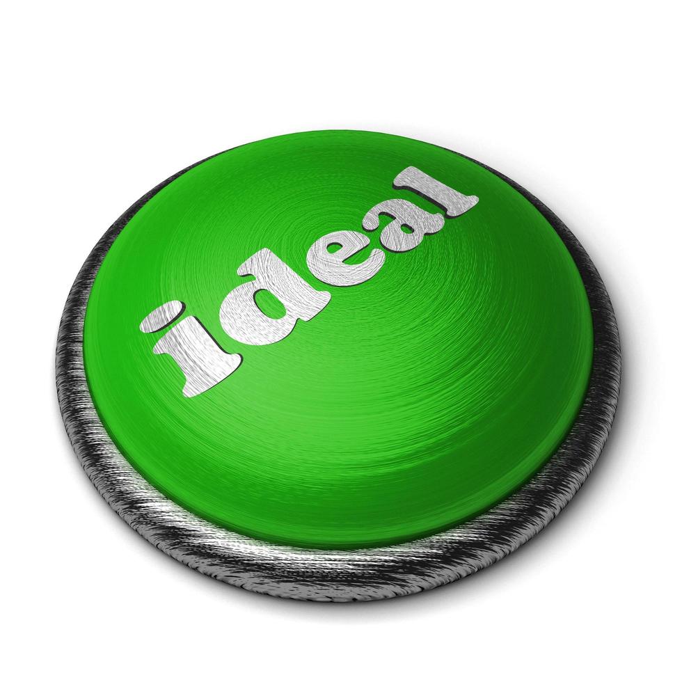 ideal word on green button isolated on white photo