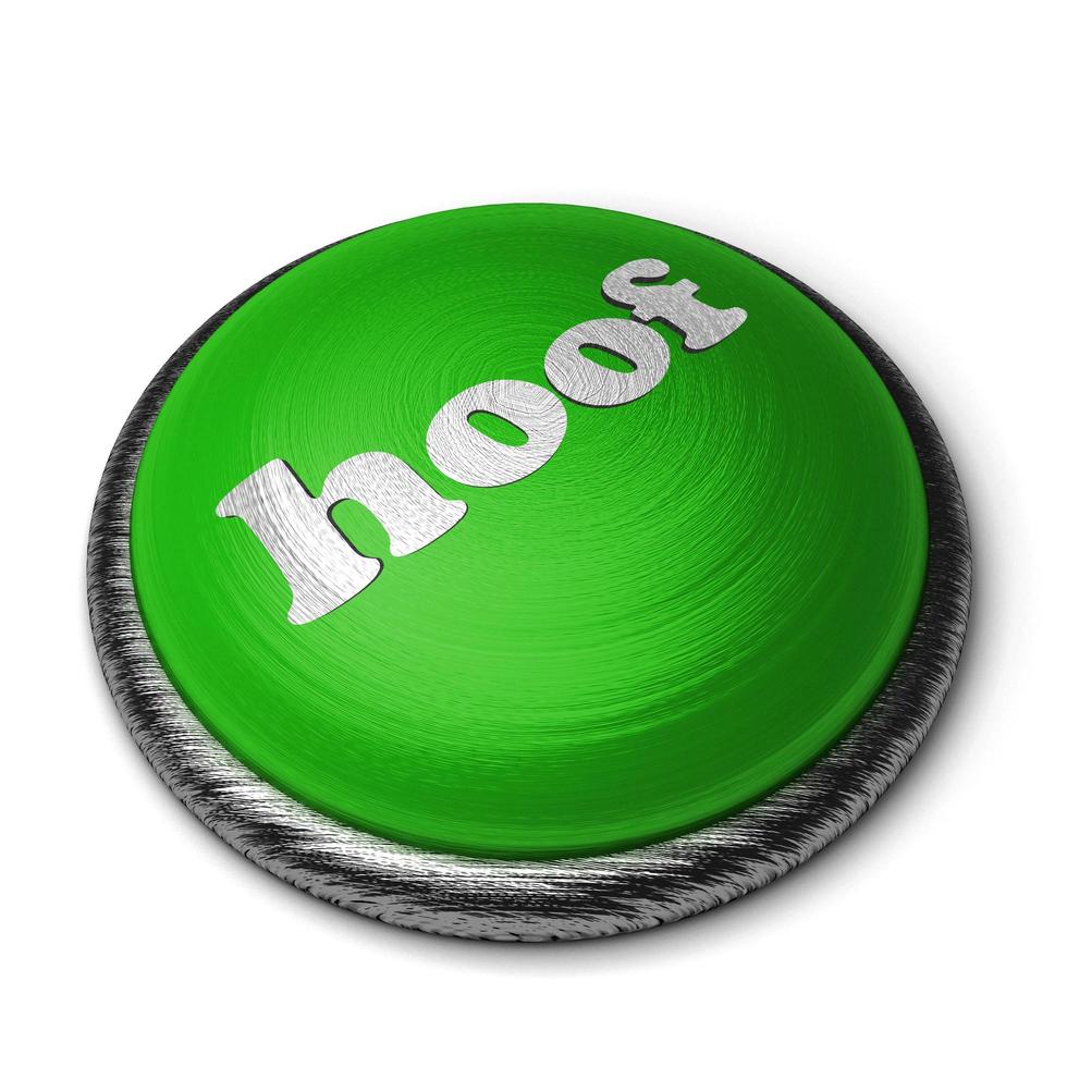 hoof word on green button isolated on white photo