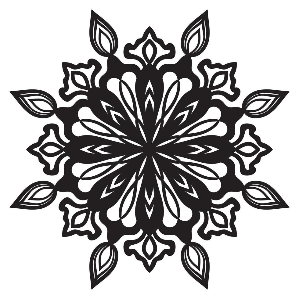 esquema mandala. flor de garabato redonda ornamental aislada sobre fondo blanco. elemento de círculo geométrico. vector