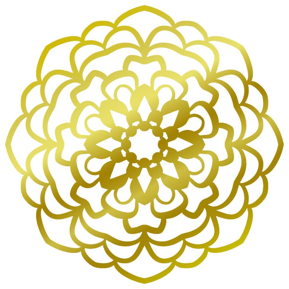 Colorful gradient flower mandala. Hand drawn decorative element. Ornamental round doodle floral element isolated on white background. vector