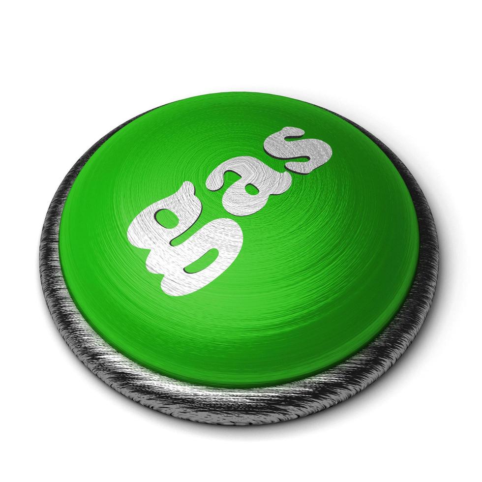 gas word on green button isolated on white photo