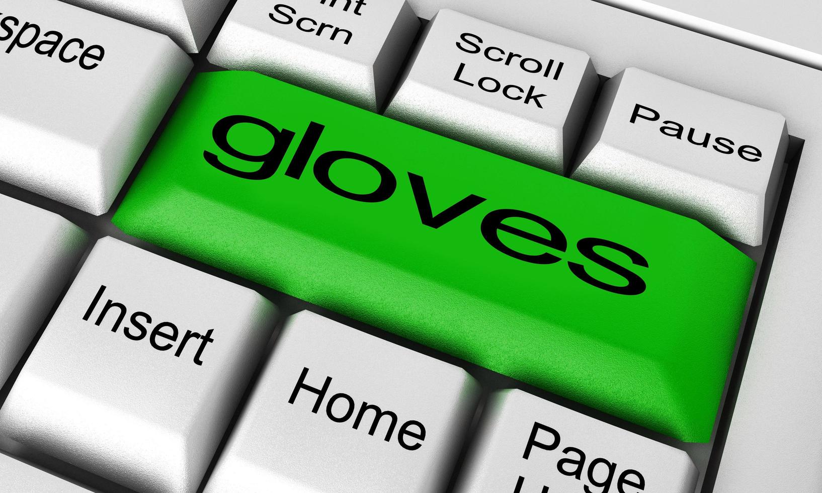 gloves word on keyboard button photo