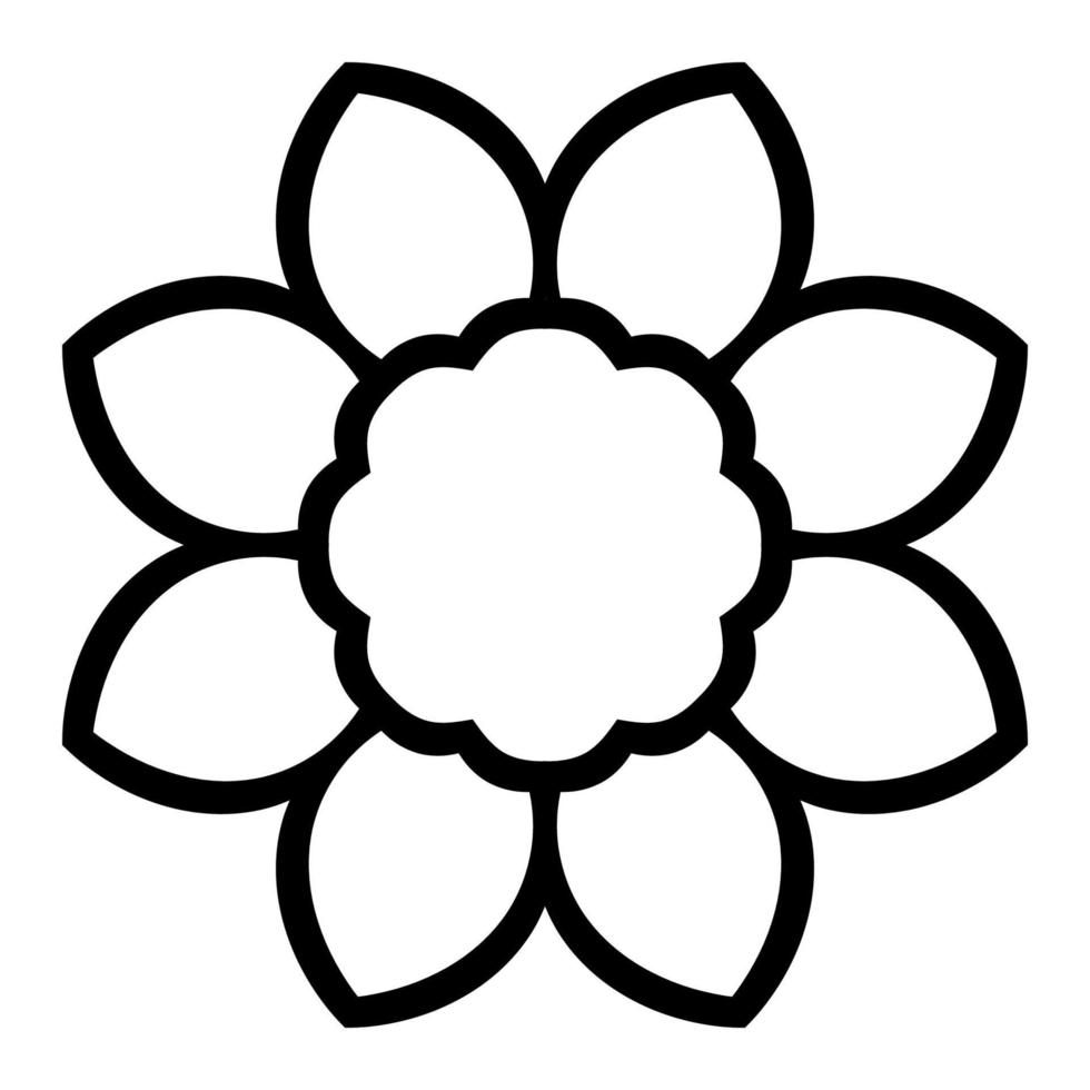 Outline Mandala. Ornamental round doodle flower isolated on white background. Geometric circle element. vector