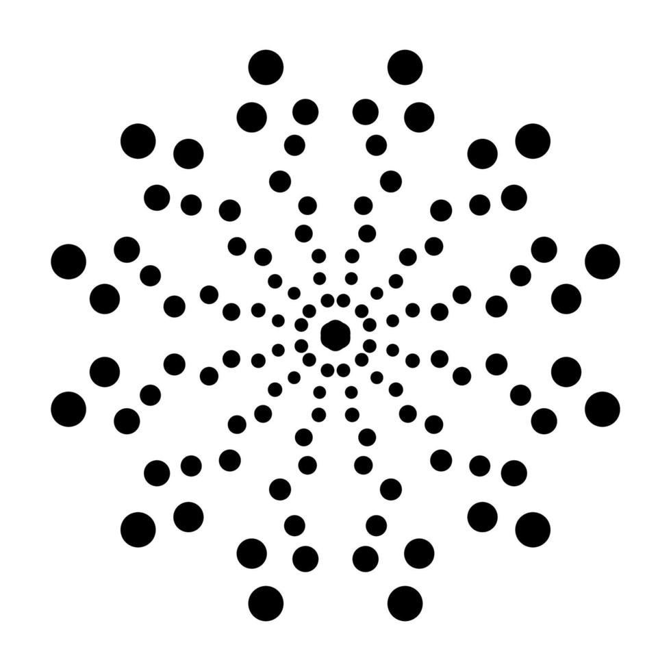 Dotted flower mandala. Decorative element. Ornamental round doodle isolated on white background. Geometric circle element. vector