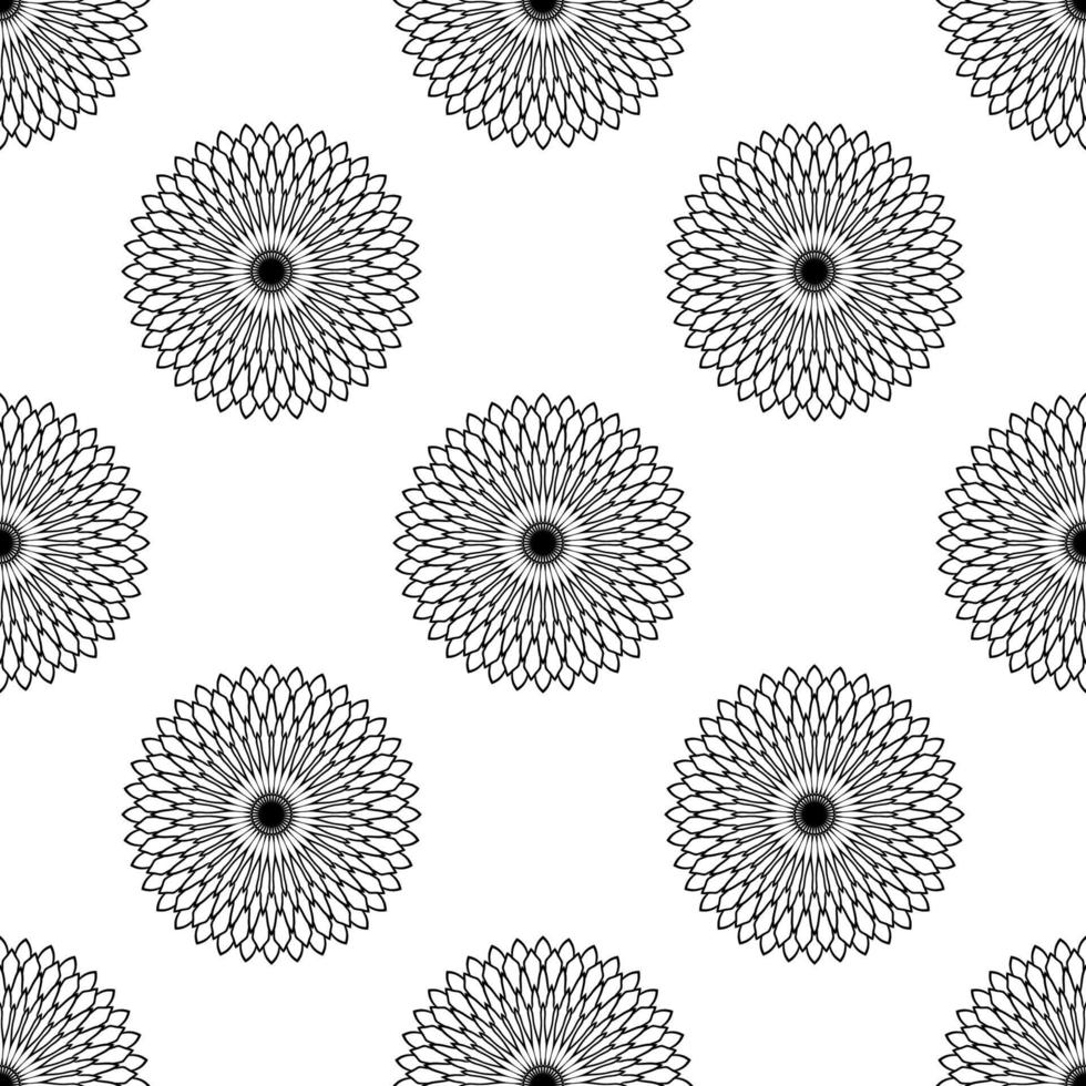 Fantasy seamless pattern with ornamental mandala. Abstract round doodle flower background. Floral geometric circle. vector