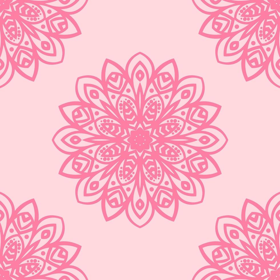 Fantasy seamless pattern with ornamental mandala. Abstract round doodle flower background. Floral geometric circle. vector