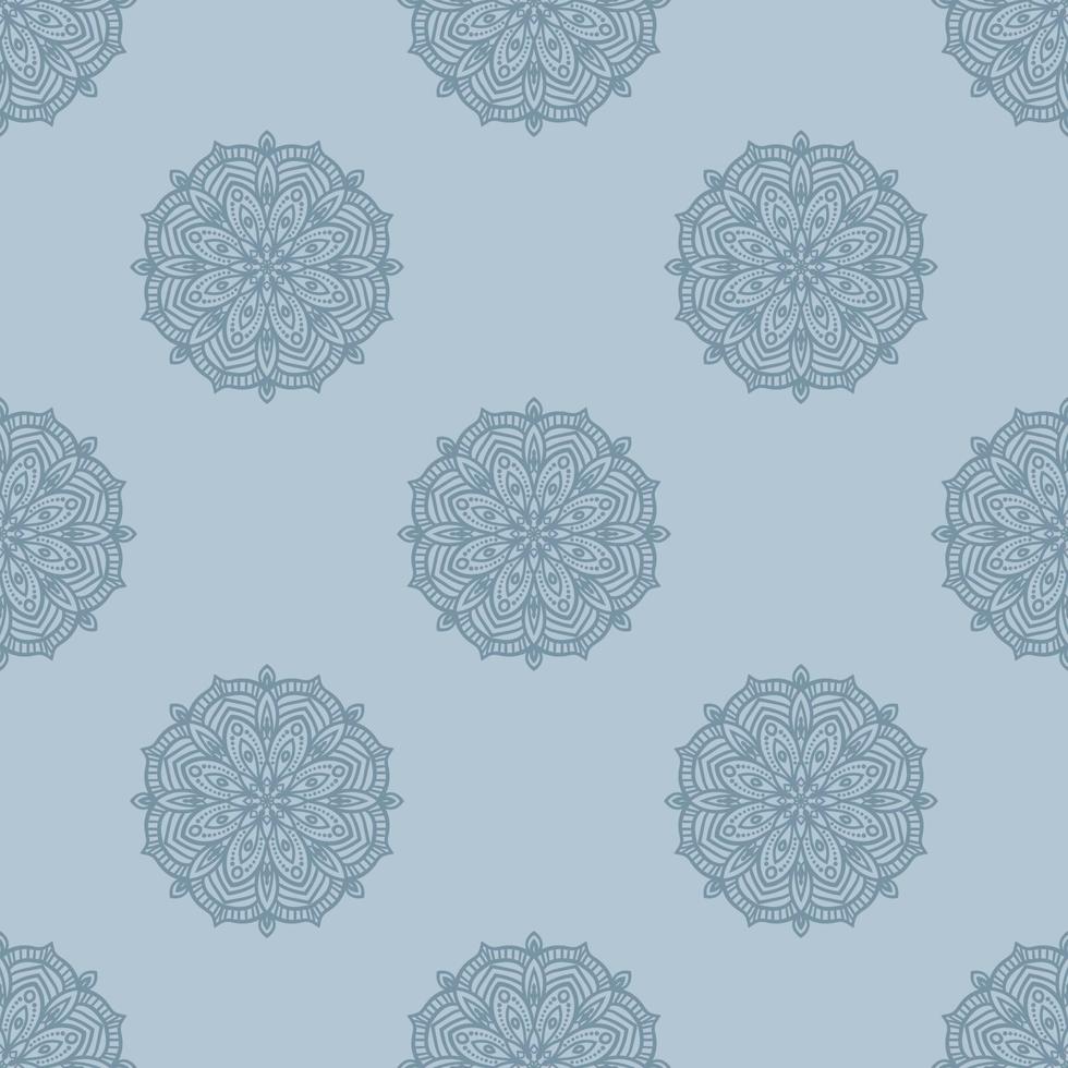 patrón sin costuras de fantasía con mandala ornamental. fondo de flor de garabato redondo abstracto. círculo geométrico floral. vector