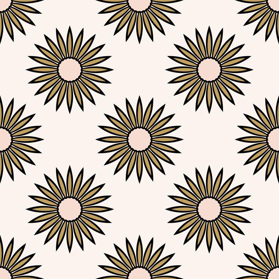 Abstract seamless pattern with mandala flower. Mosaic, tile. Floral background. vector