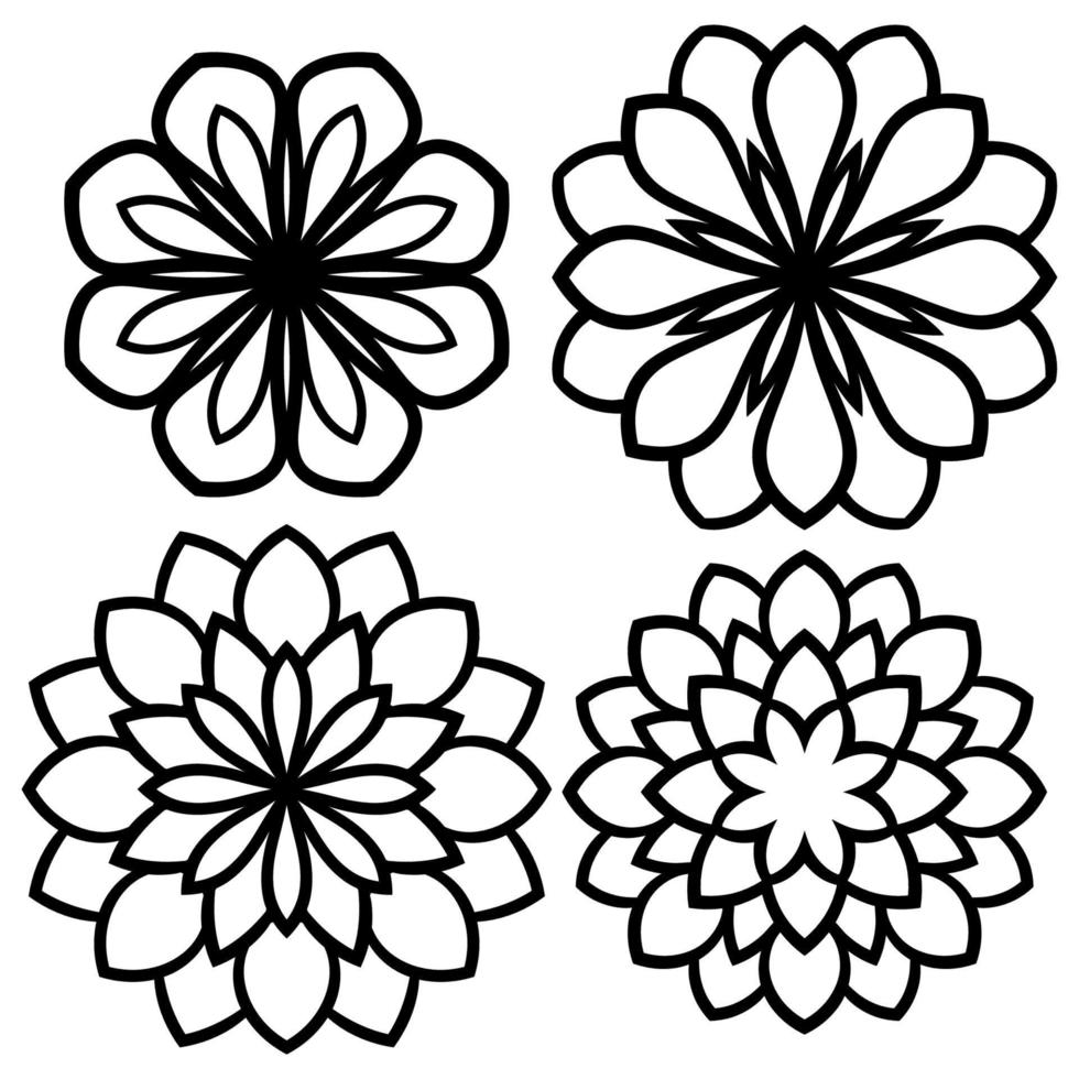 Outline Mandala. Ornamental round doodle flower isolated on white background. Geometric circle element. vector
