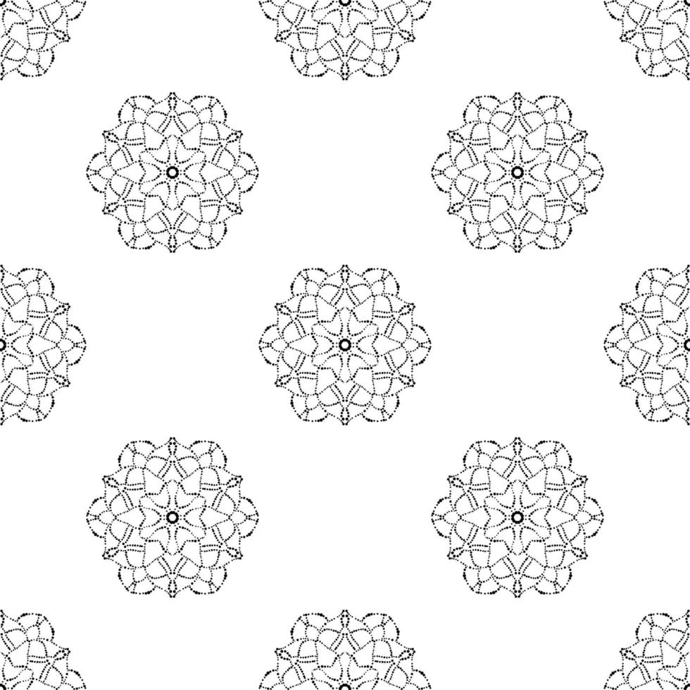 Fantasy seamless pattern with ornamental mandala. Abstract round doodle flower background. Floral geometric circle. vector