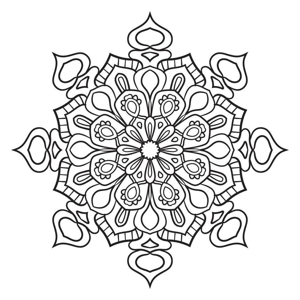 lindo mandala. flor ornamental redonda del doodle aislada en el fondo blanco. ornamento decorativo geométrico en estilo étnico oriental. vector