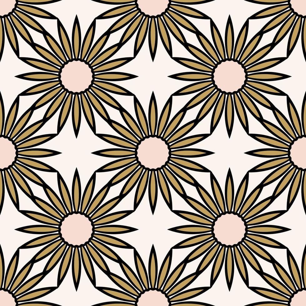 Abstract seamless pattern with mandala flower. Mosaic, tile. Floral background. vector