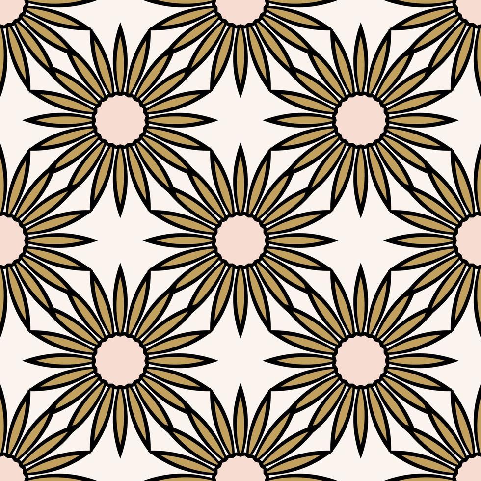 Resumen de patrones sin fisuras con flor de mandala. mosaico, azulejo. fondo floral. vector