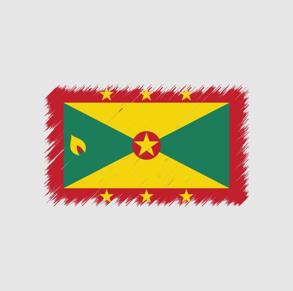 Grenada flag brush stroke. National flag vector