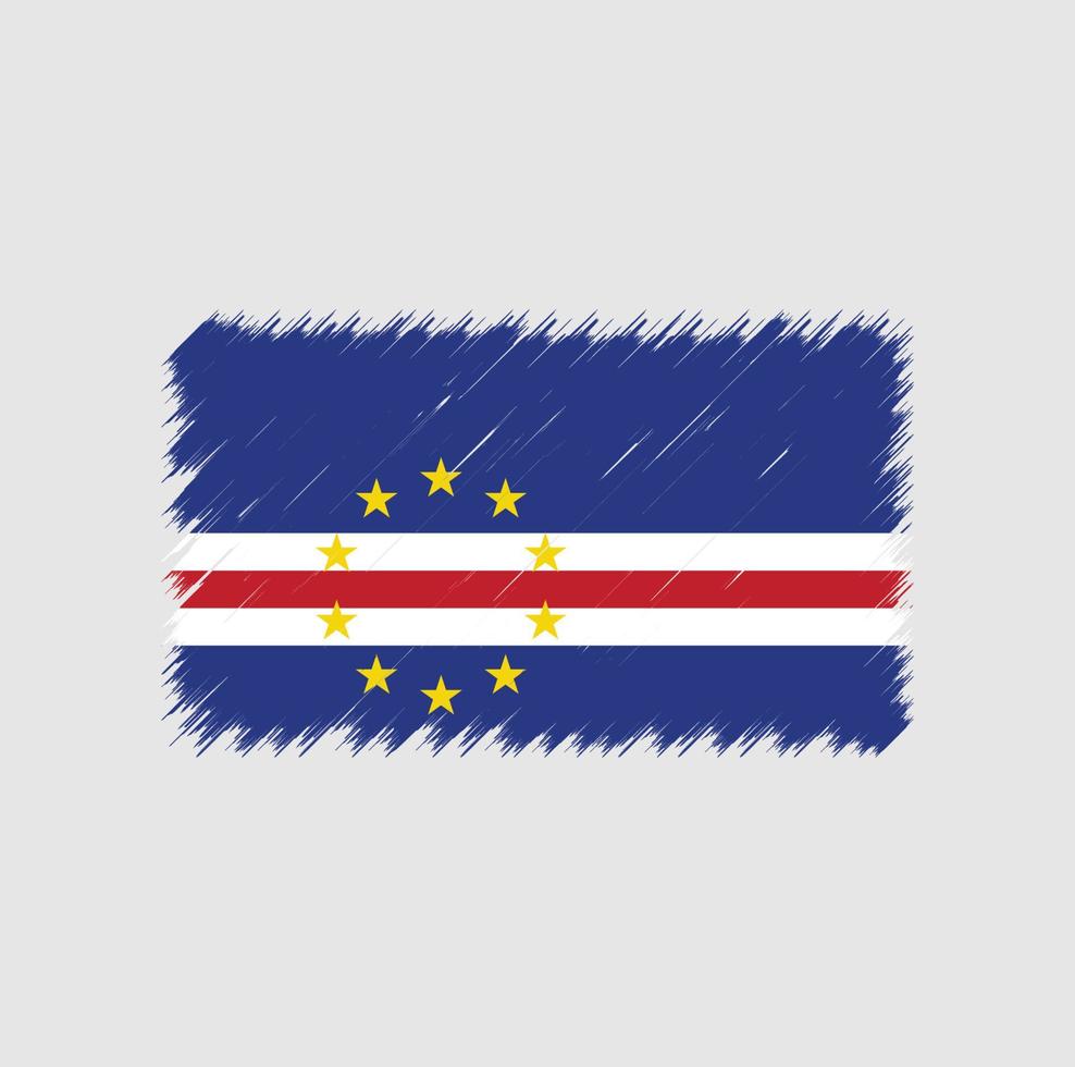 Cape Verde flag brush stroke. National flag vector