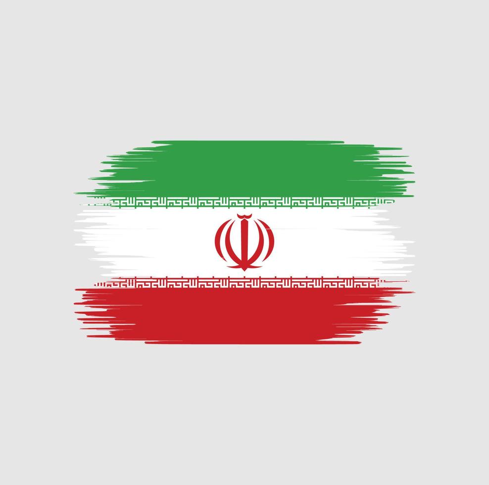 Iran flag brush stroke. National flag vector
