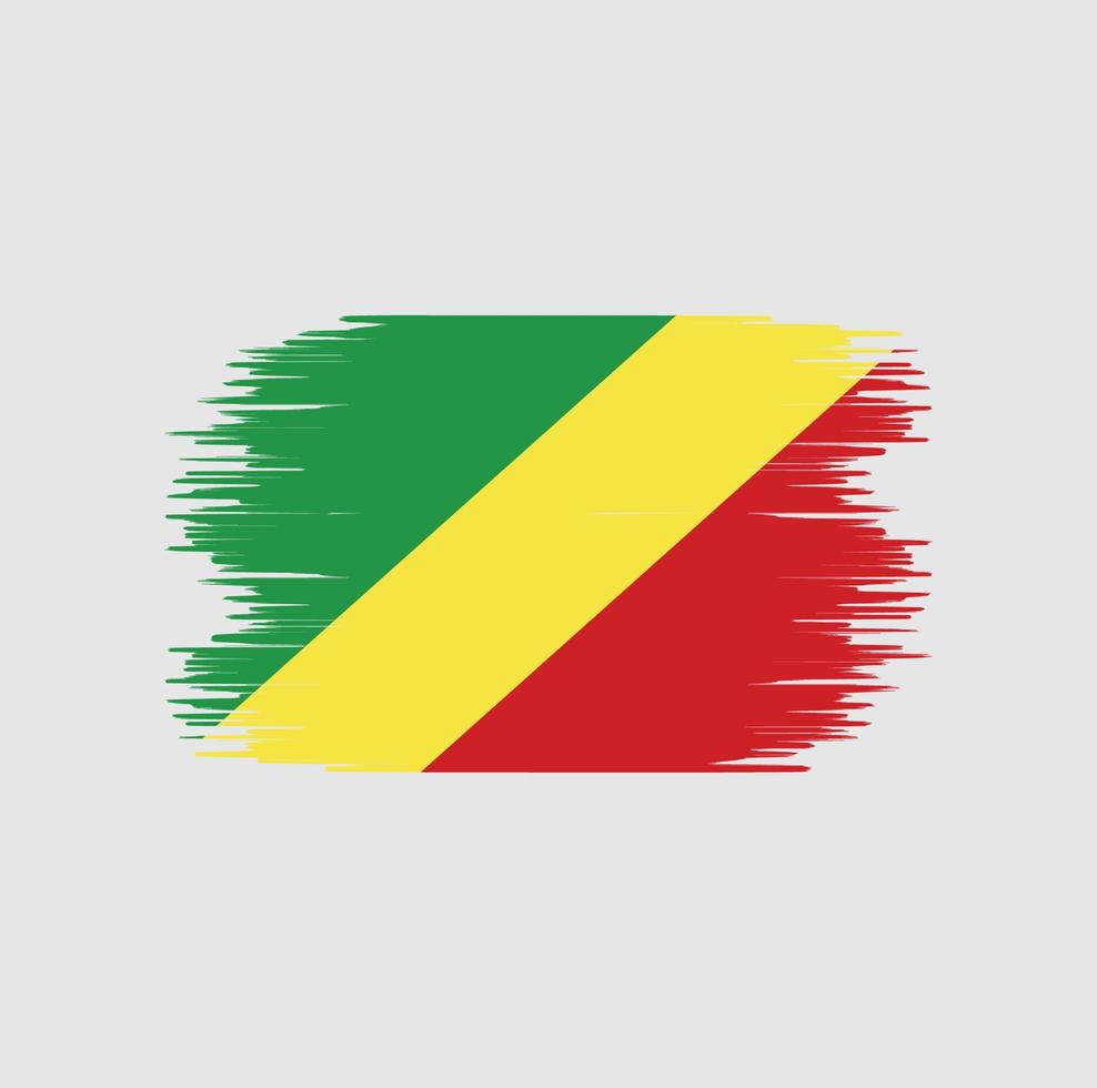 Congo flag brush stroke. National flag vector