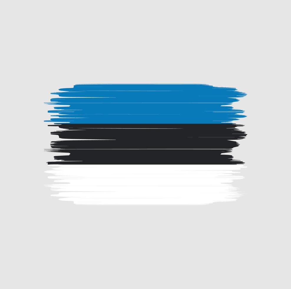 trazo de pincel de la bandera de estonia. bandera nacional vector