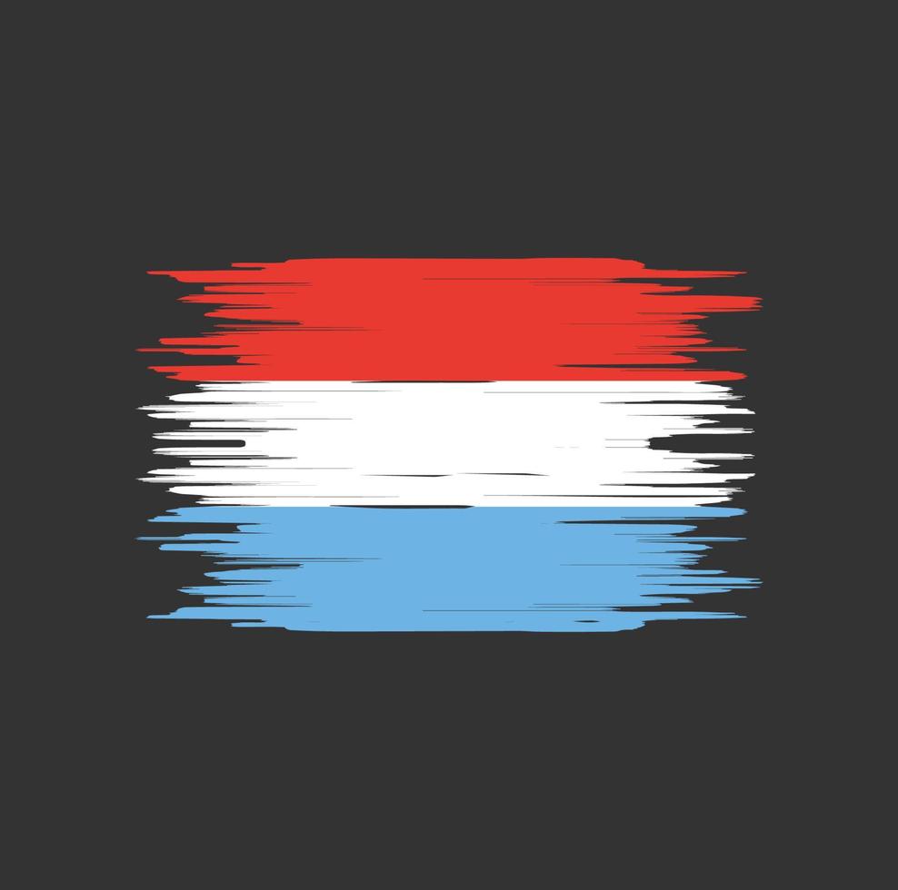 trazo de pincel de bandera de luxemburgo. bandera nacional vector