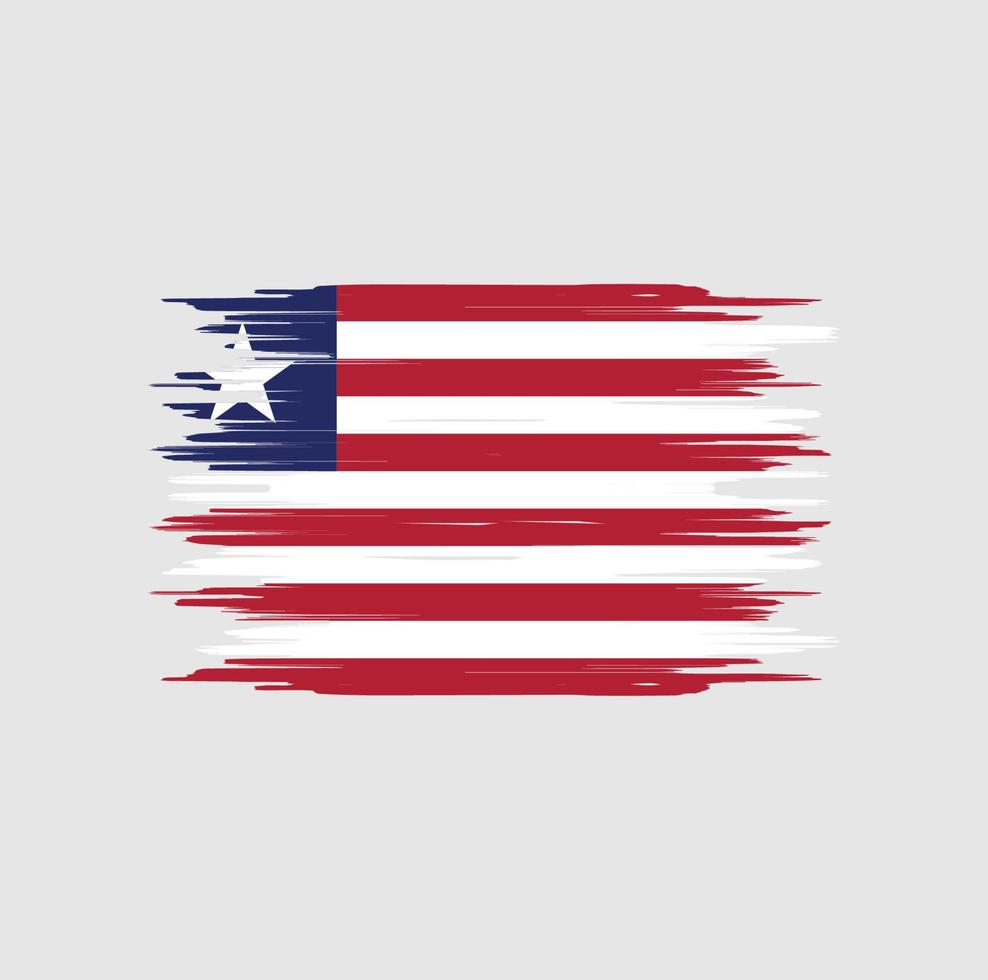 trazo de pincel de la bandera de liberia. bandera nacional vector