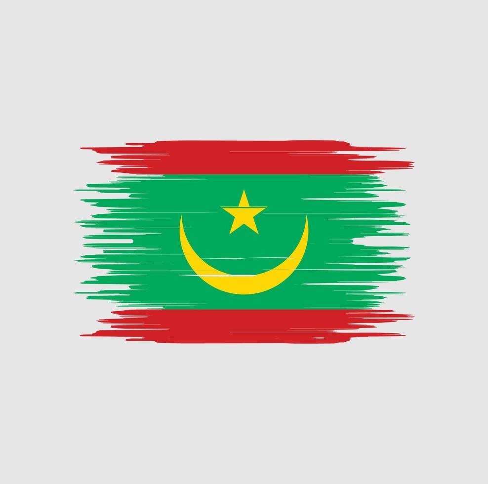 Mauritania flag brush stroke. National flag vector