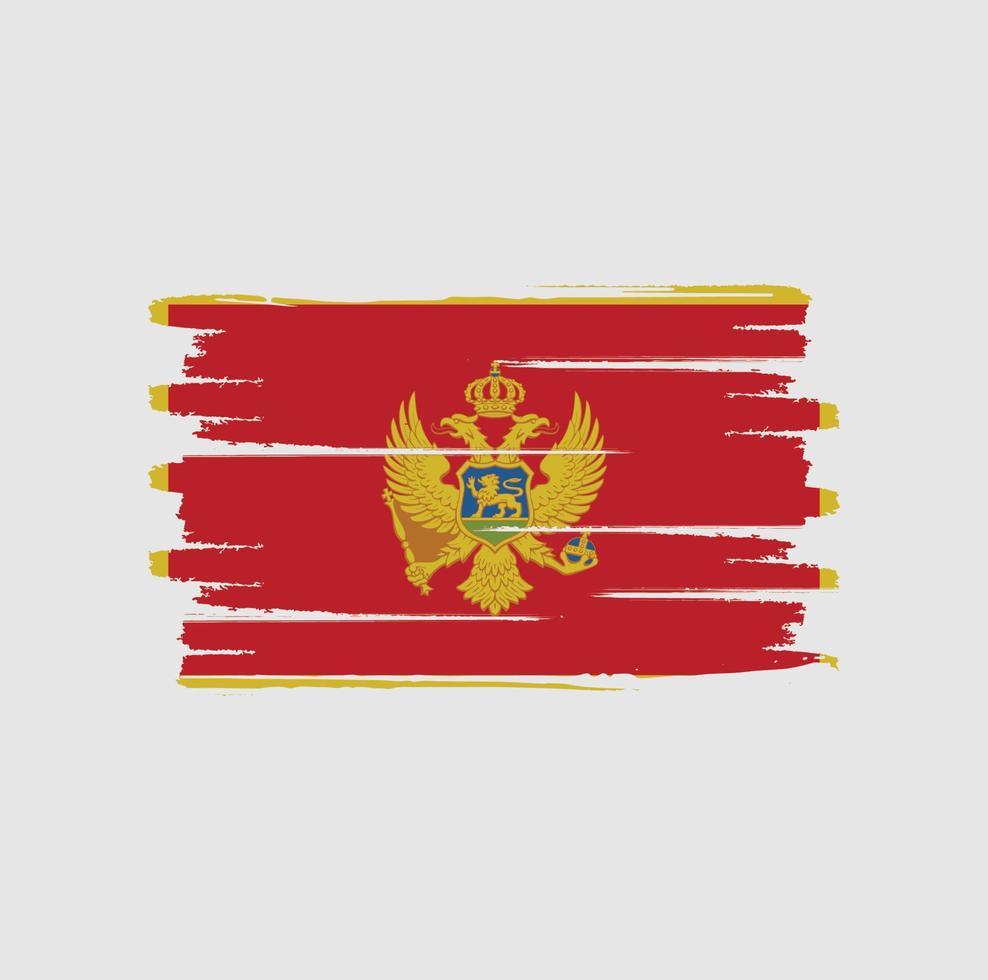 trazos de pincel de bandera de montenegro vector