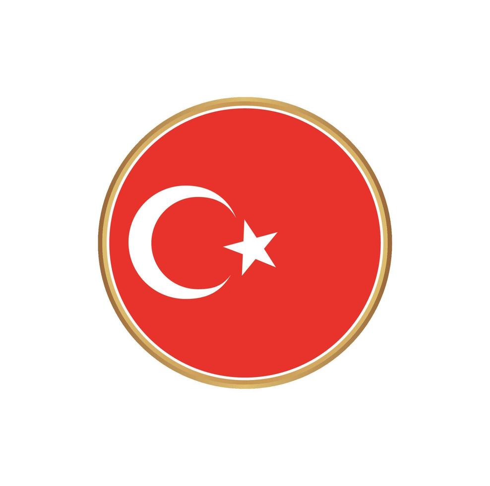 Turkey flag with golden frame vector