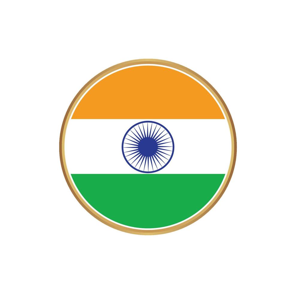 India flag with golden frame vector
