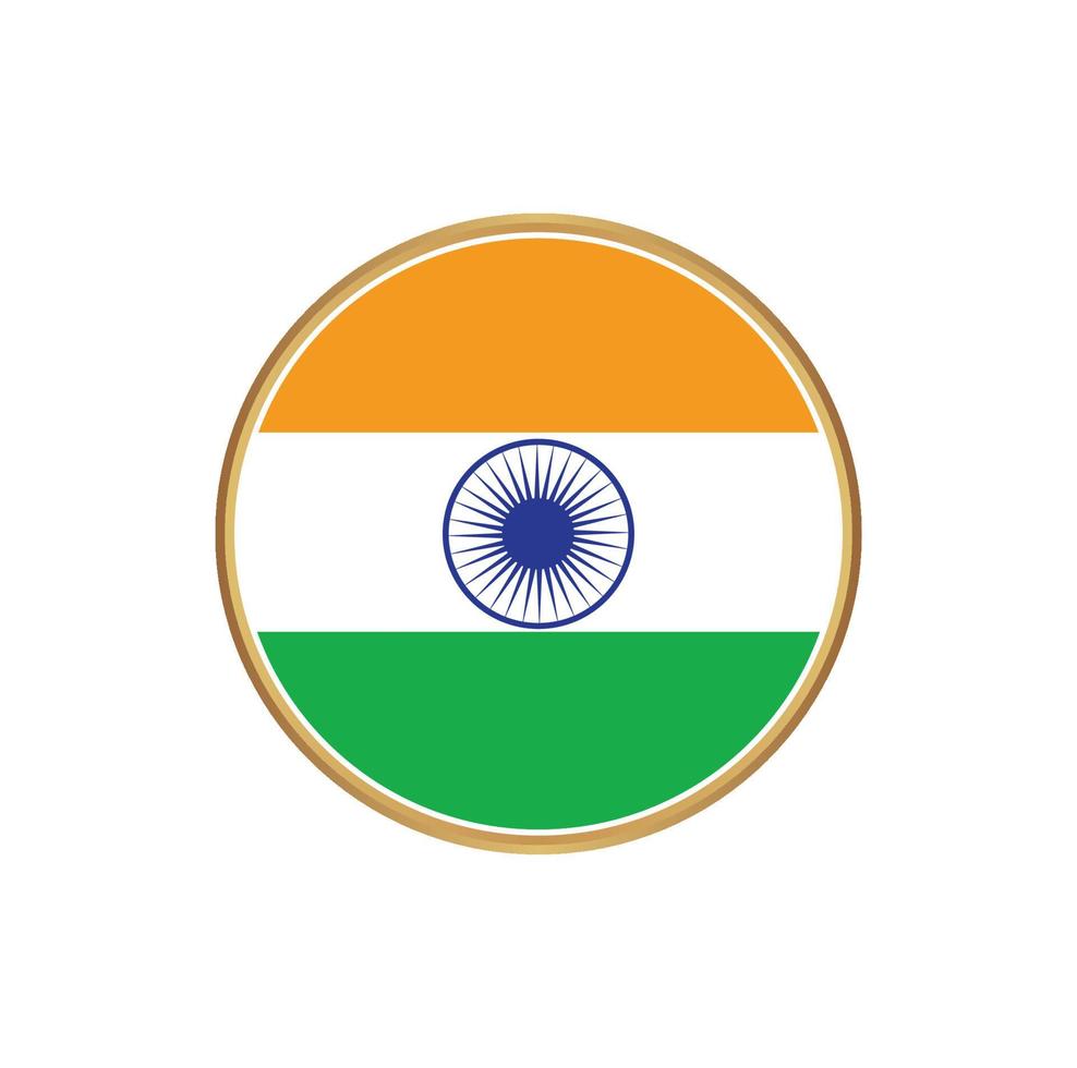 bandera india con marco dorado vector