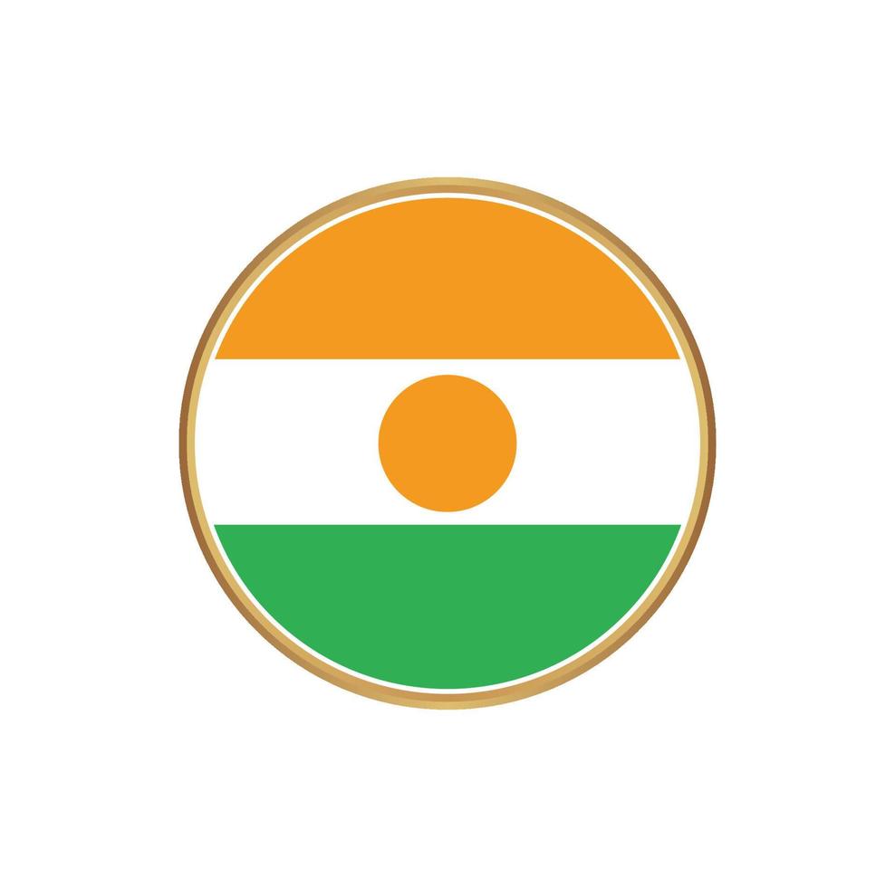 Niger flag with golden frame vector