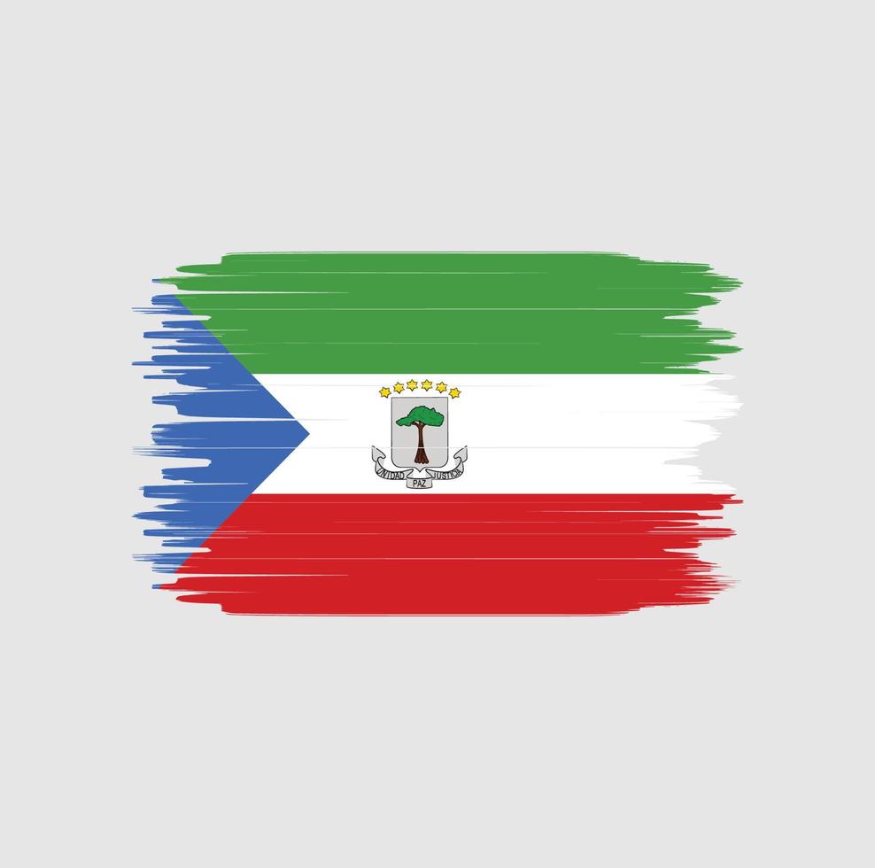 trazo de pincel de bandera de guinea ecuatorial. bandera nacional vector