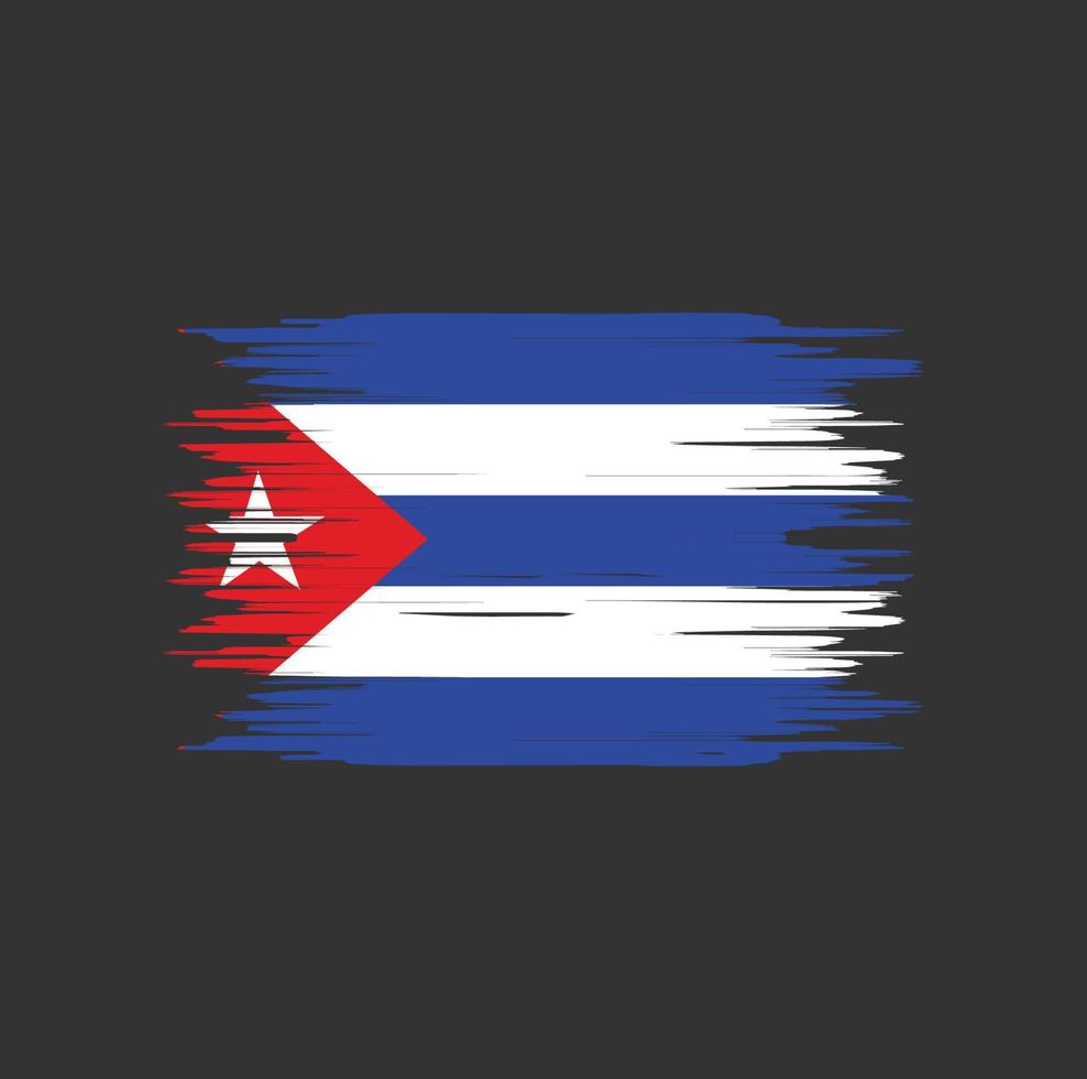 Cuba flag brush stroke. National flag vector