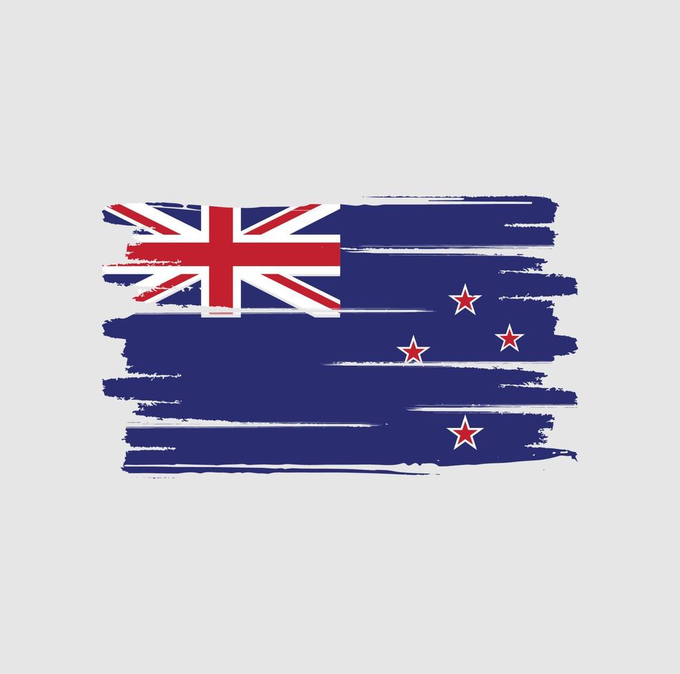 New Zealand flag brush strokes vector