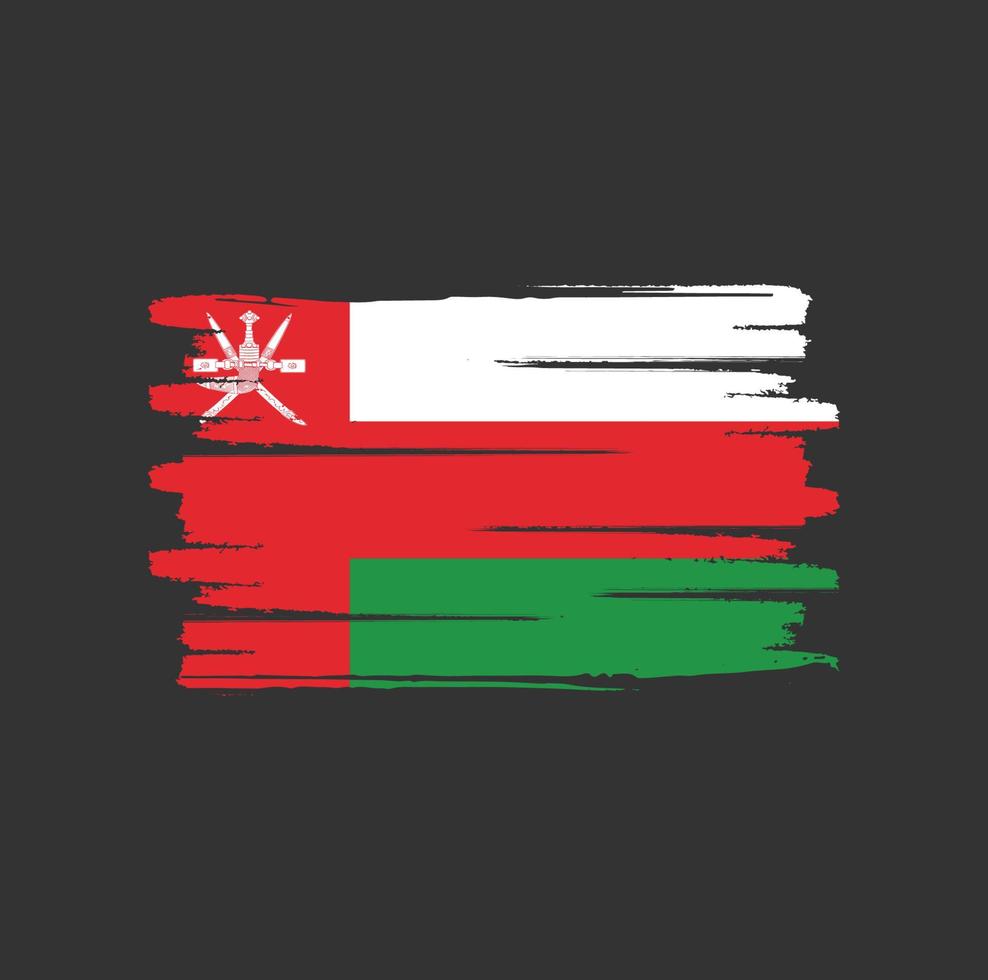 Oman flag brush strokes vector