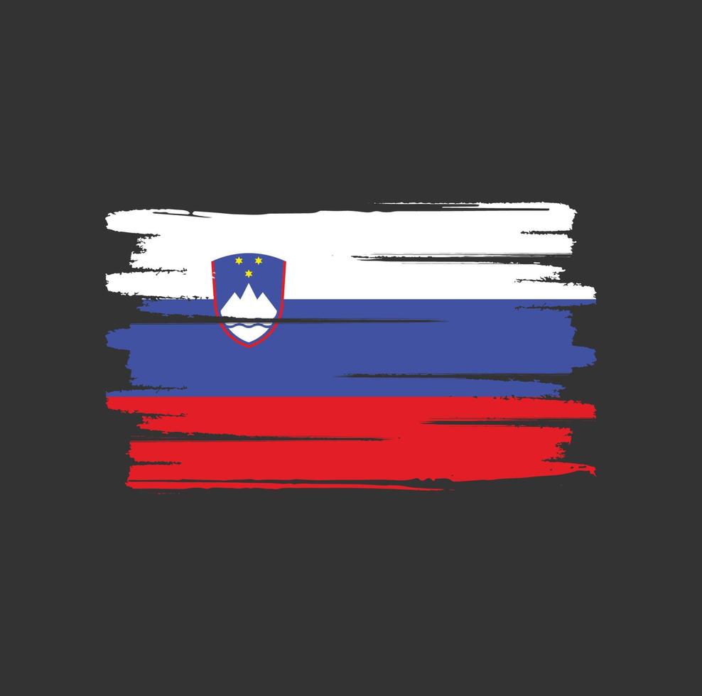 trazos de pincel de bandera de eslovenia vector