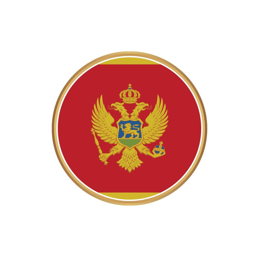 bandera de montenegro con marco dorado vector