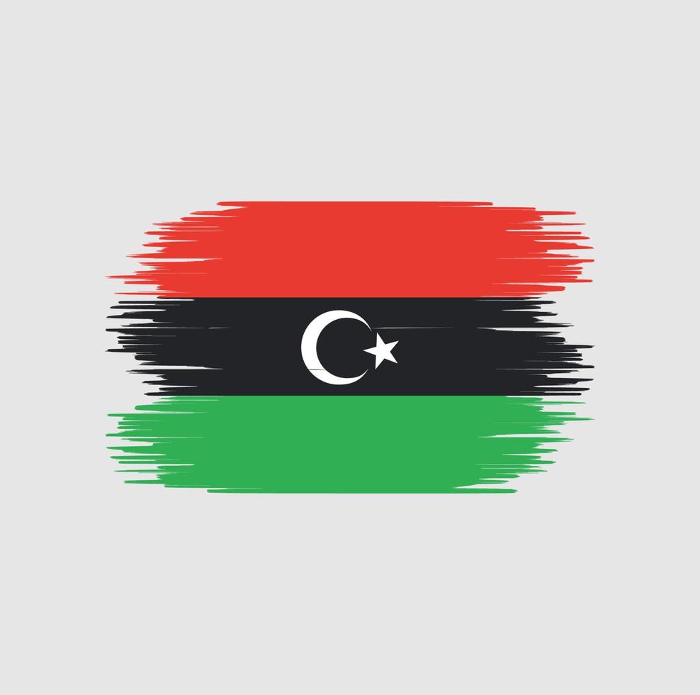 Libya flag brush stroke. National flag vector