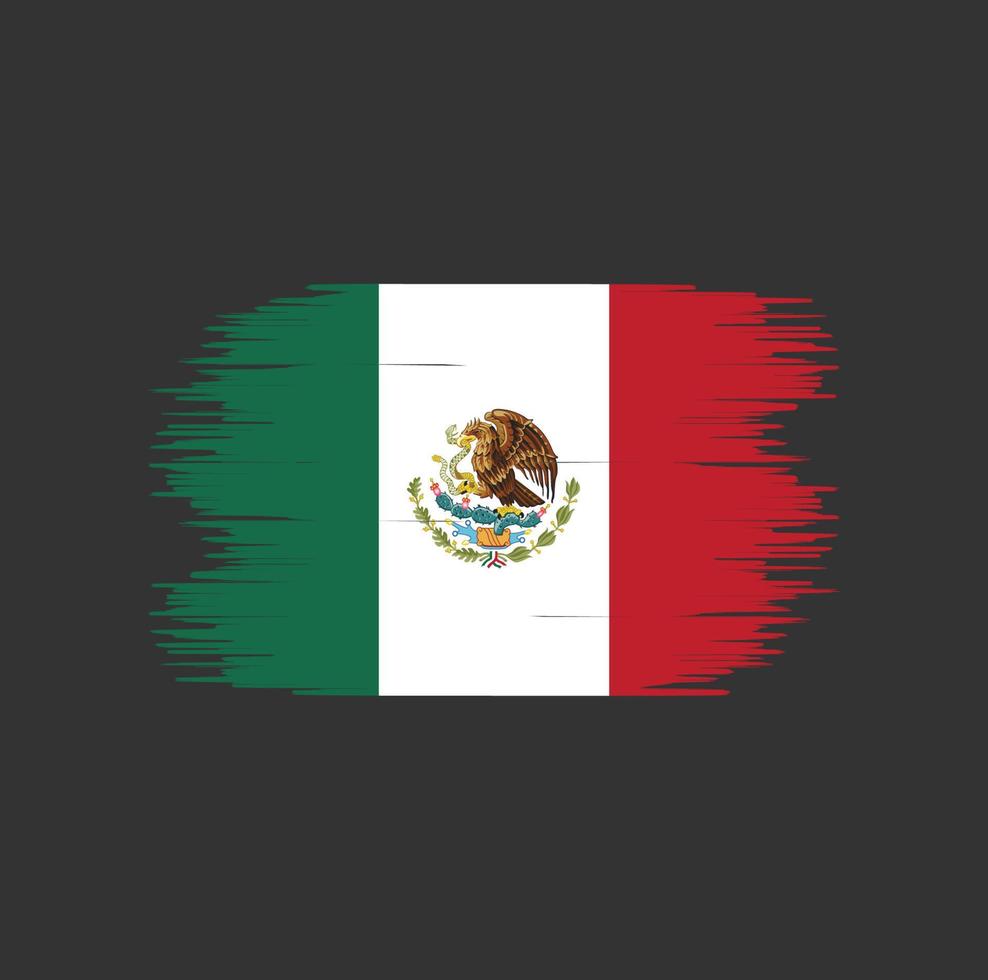 trazo de pincel de bandera de méxico. bandera nacional vector