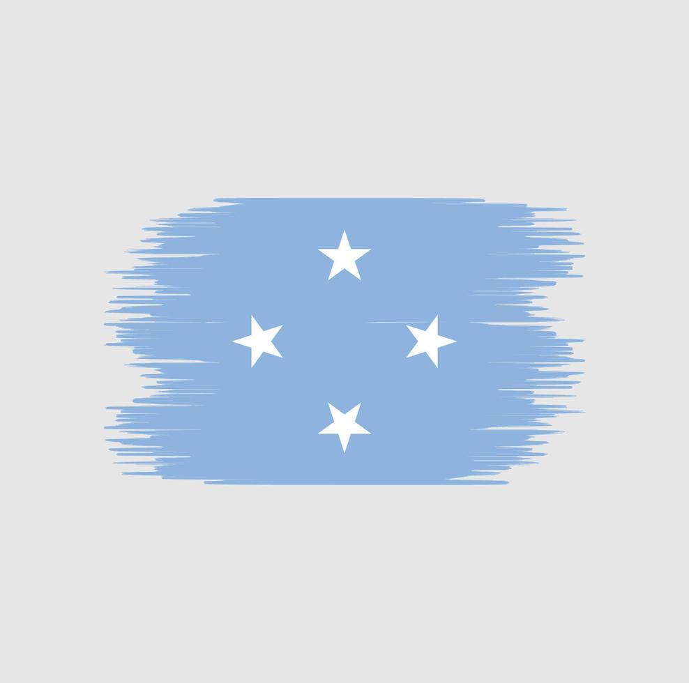 trazo de pincel de bandera de micronesia. bandera nacional vector