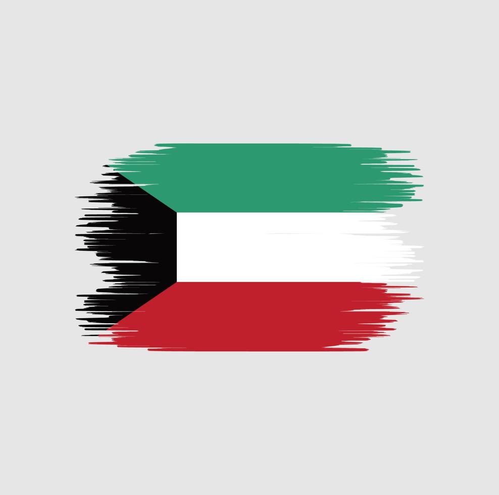 Kuwait flag brush stroke. National flag vector