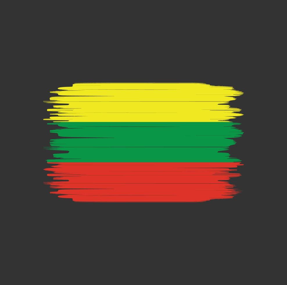 Lithuania flag brush stroke. National flag vector