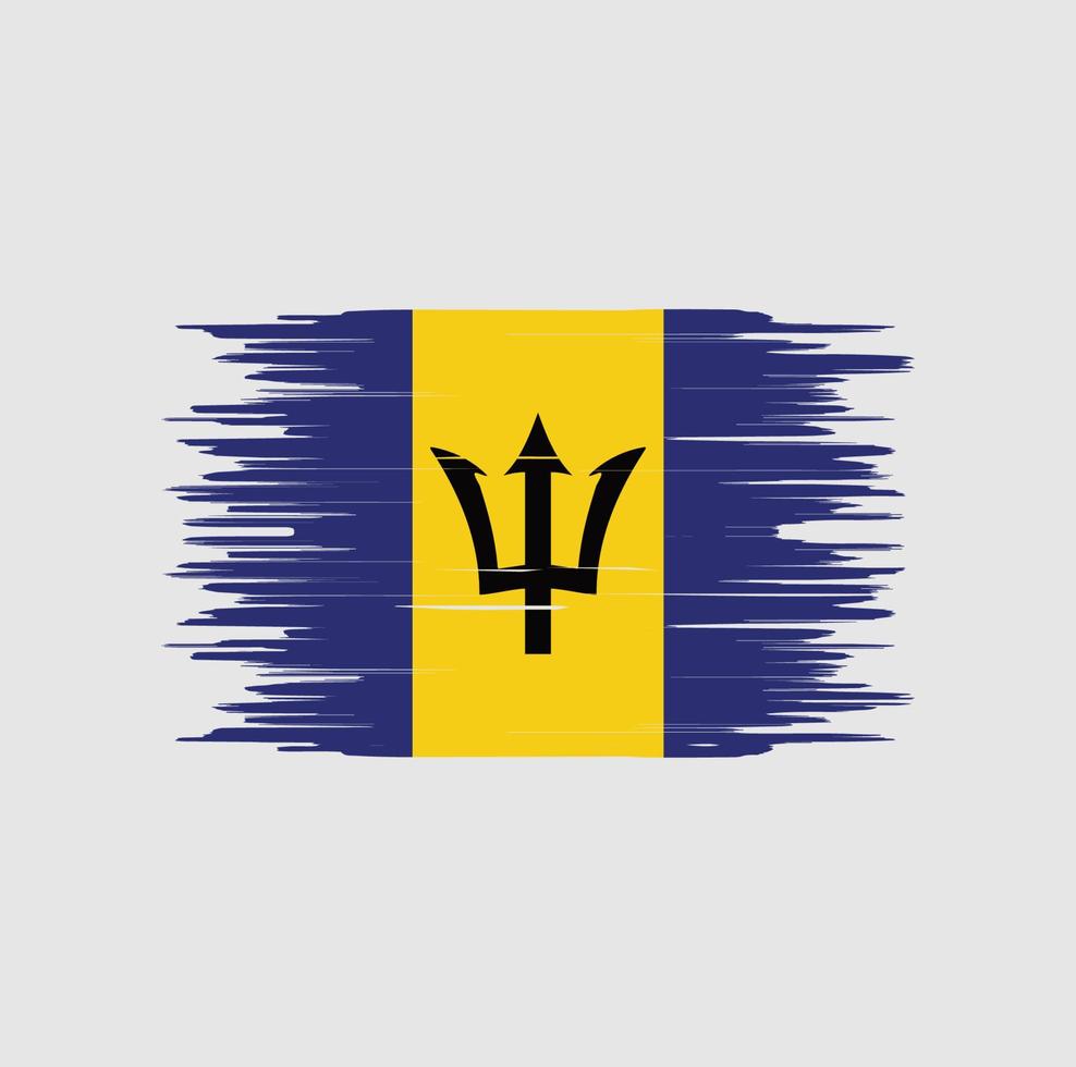 trazo de pincel de bandera de barbados. bandera nacional vector