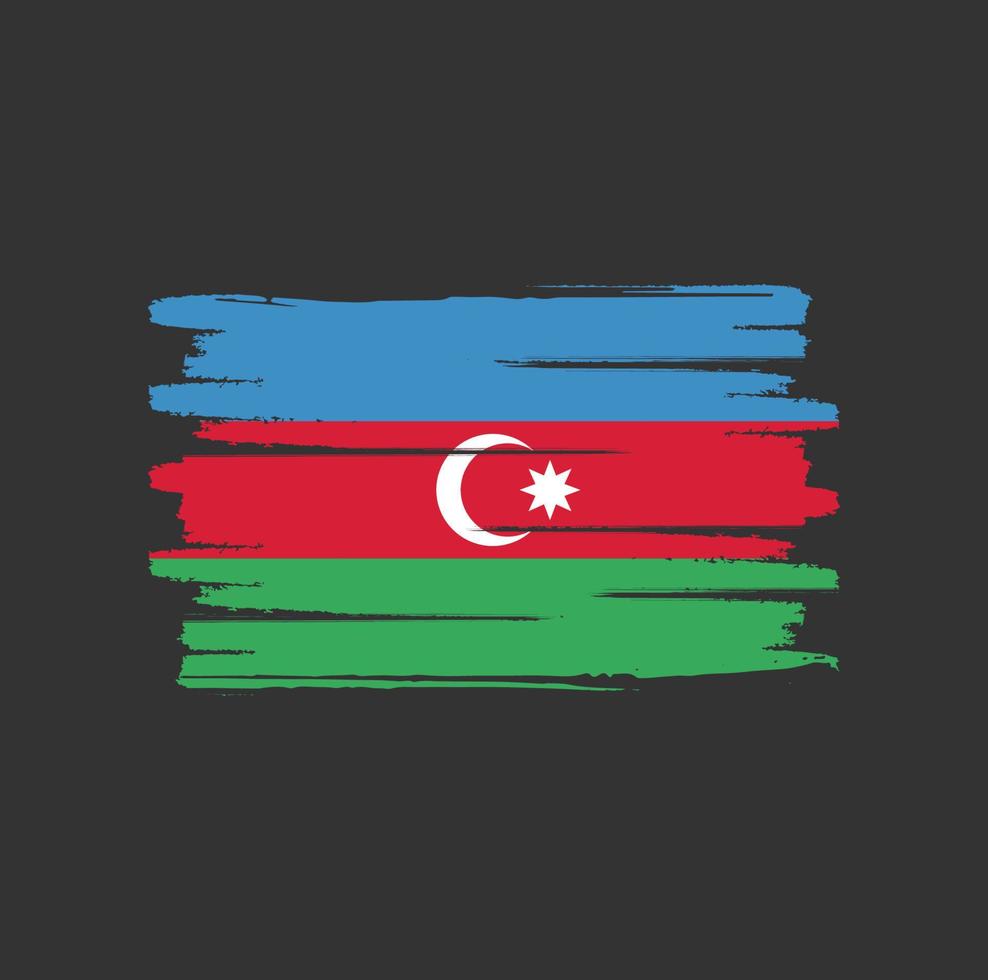 Azerbaijan flag brush strokes vector