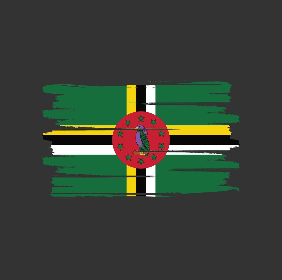 Dominica flag brush strokes vector