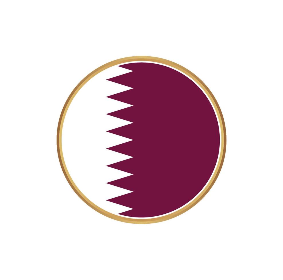 Qatar flag with golden frame vector